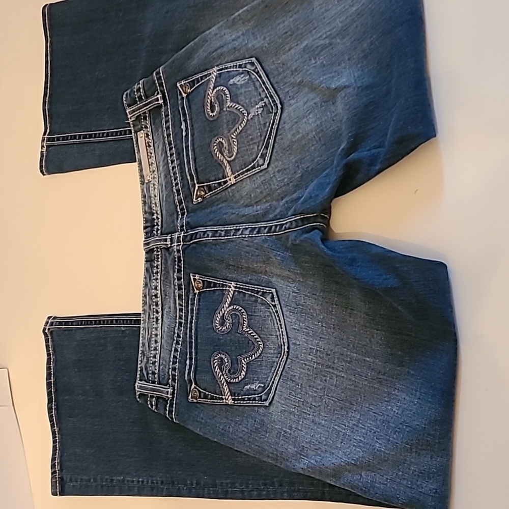 Rerock for Express, distressed, boot cut jeans. Size 8R. - Picture 10 of 10